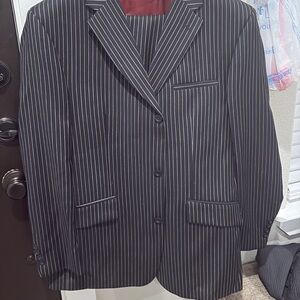 Classic Black Pinstripe Men's Suit